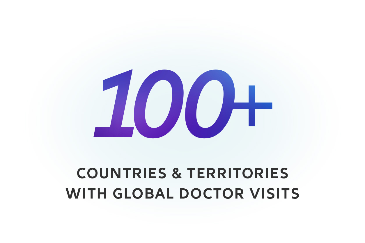 100+ Countries & Territories with Global Doctor Visits